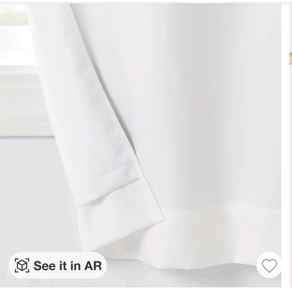 Two Pillowfort ruffle blackout curtain panels white 42 x 84